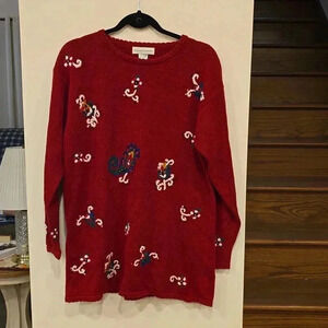 Casual‎ Corner Womens Abstract Sweater Granny Ramie/Cotton Size Medium